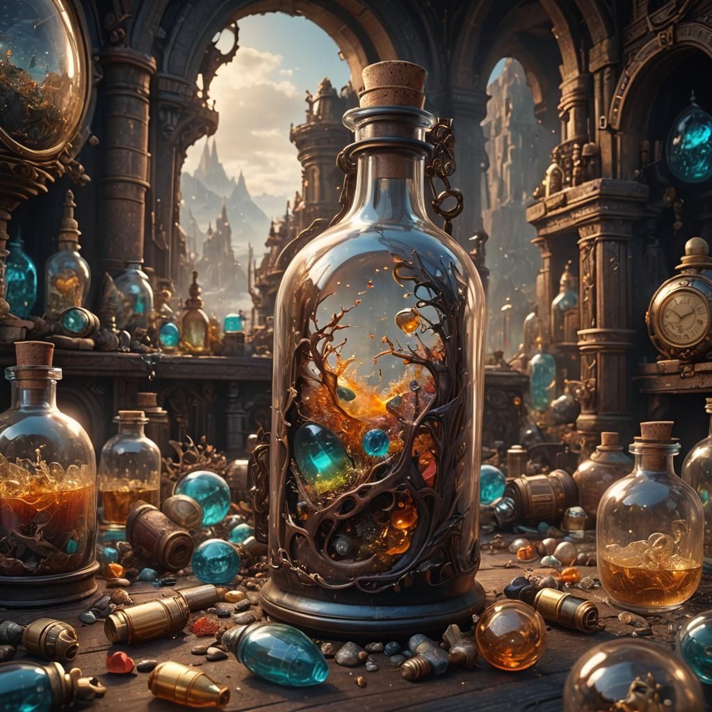 Time in a Bottle: Detailed Fantasy Concept Art