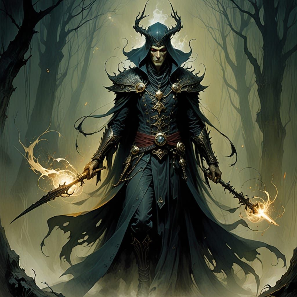 Grimdark Sorcerer in Anne Bachelier Style