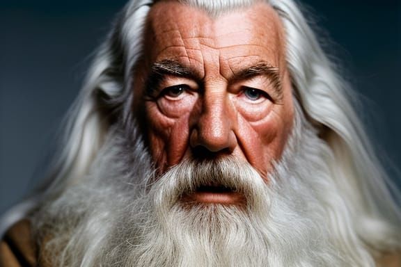 Young Gandalf Portrait in Professional Photography Style