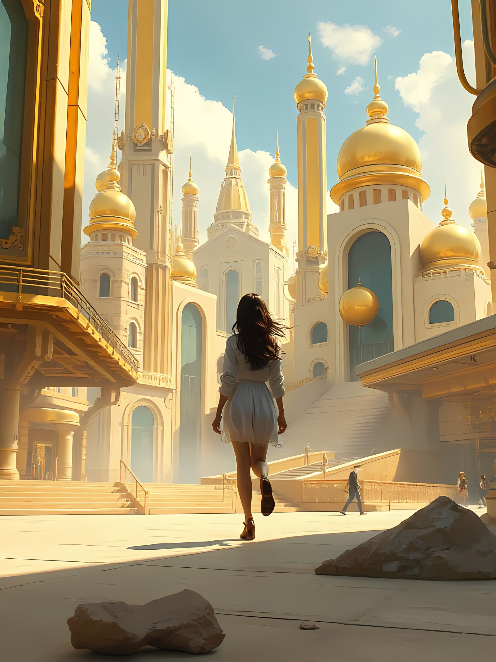 Golden Utopia Cityscape