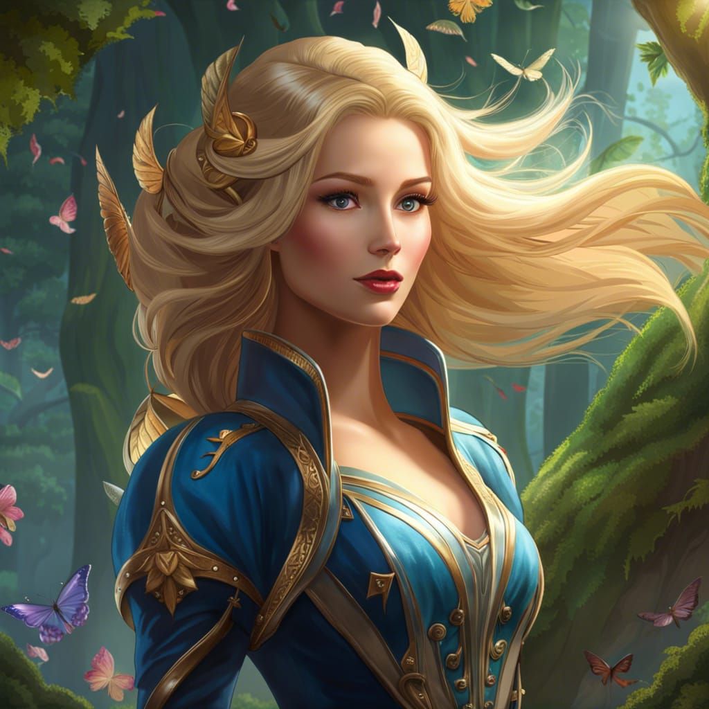 Blonde Fairy in Magic Forest Concept Art
