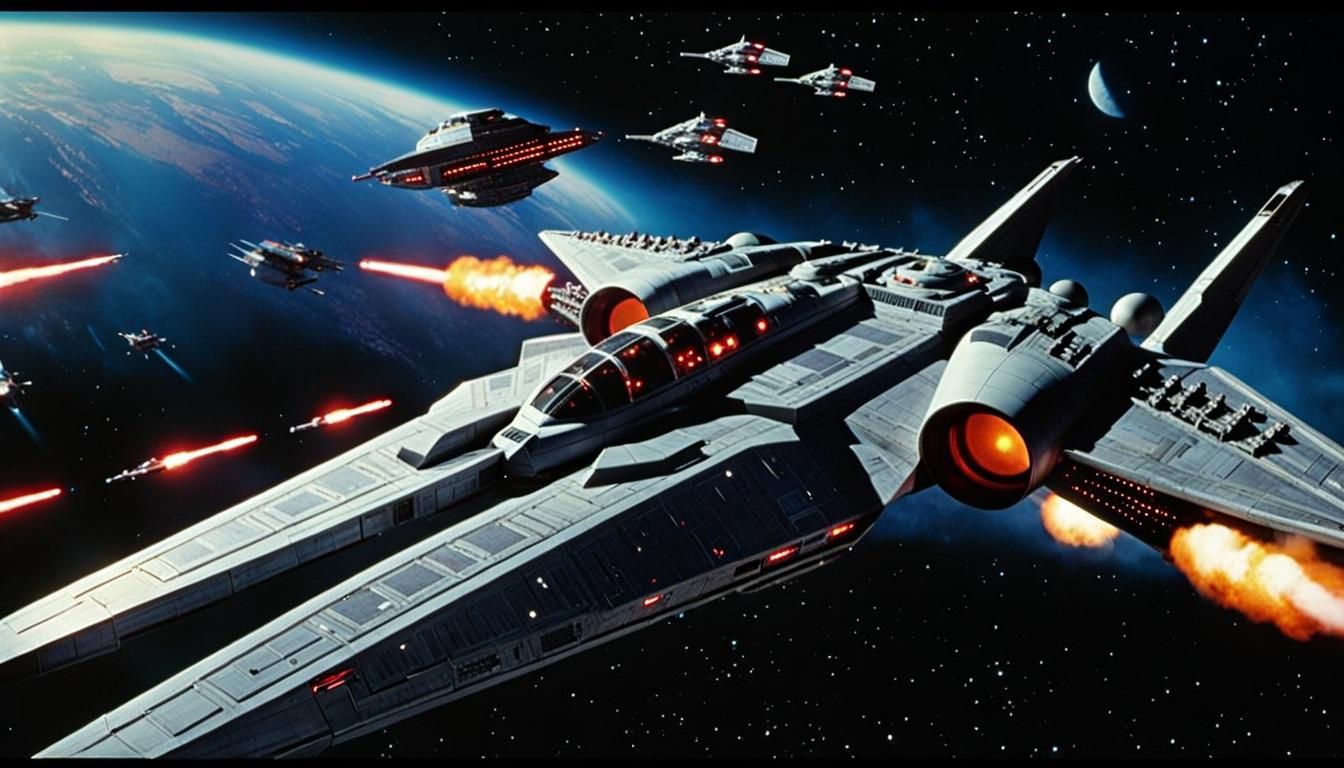 Spaceship from 1980s Space Opera Film