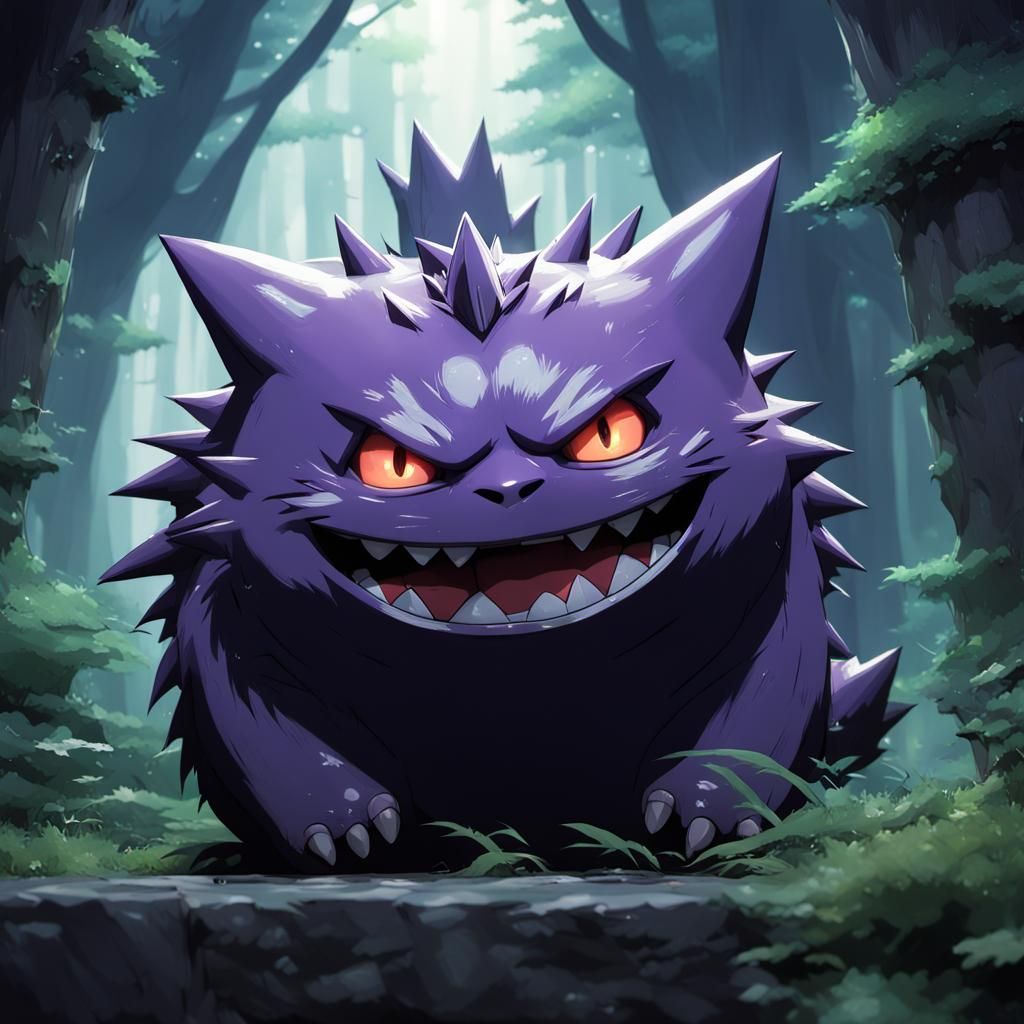 Gengar in Studio Ghibli Style, 3D Anime Art
