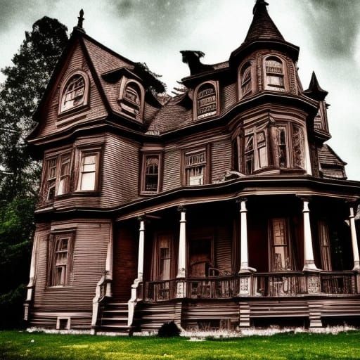 Victorian Haunted House with Steampunk Engine