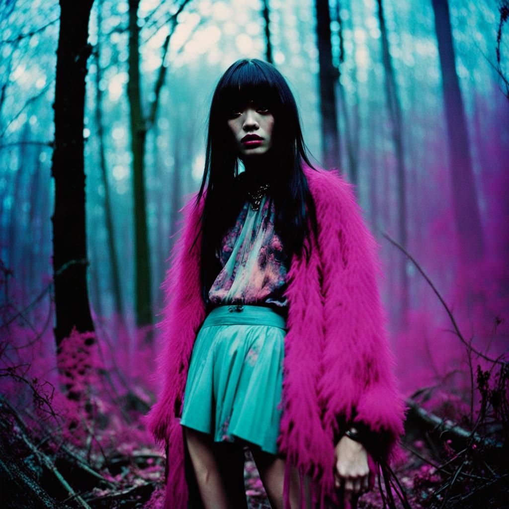 Moody Portrait of Enigmatic Teen in 1970s Style