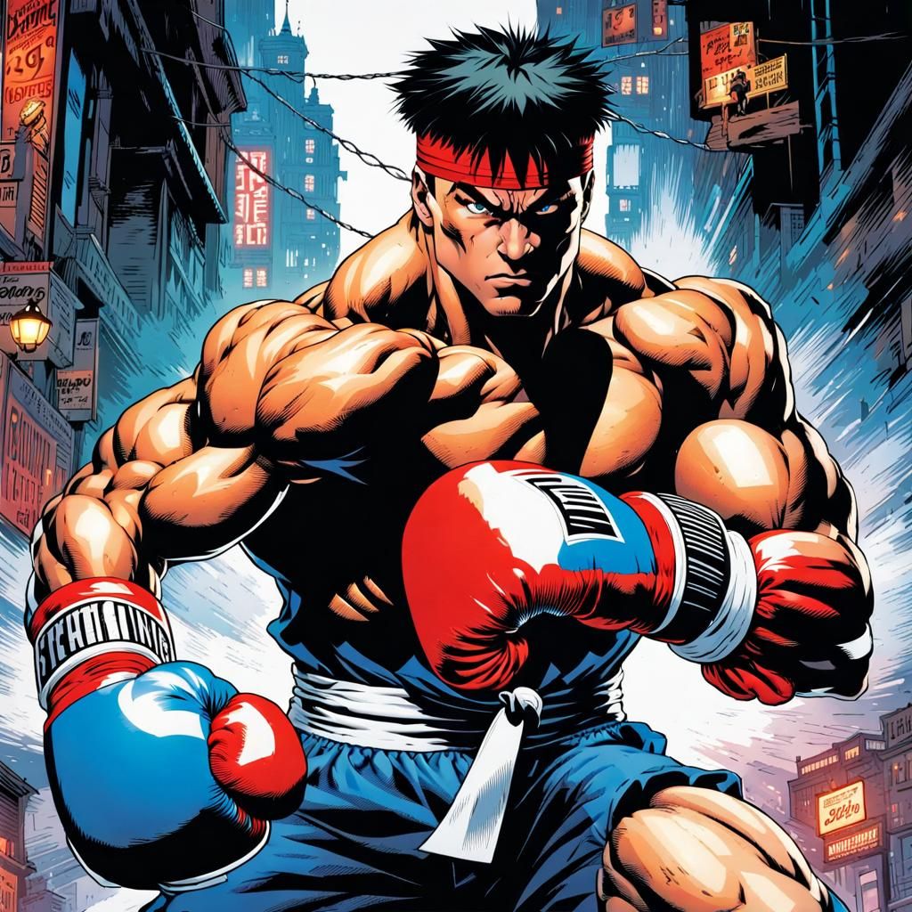 Street Fighter Action in Comic Book Style