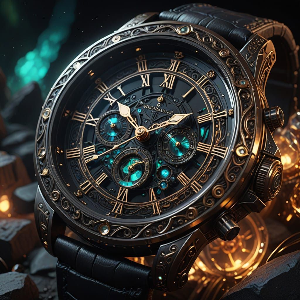 Ethereal Clockwork Masterpiece in a Dreamlike, High-Fantasy...