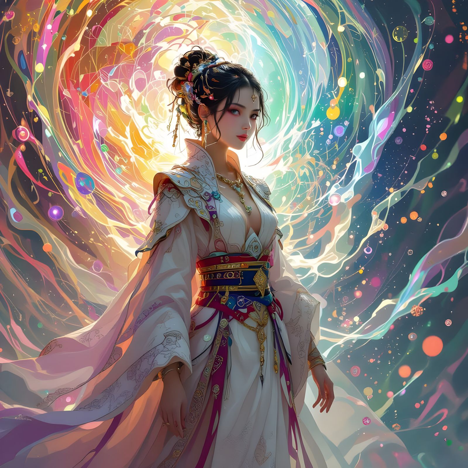 Android Sentience Infusion in Dreamlike Futuristic Style