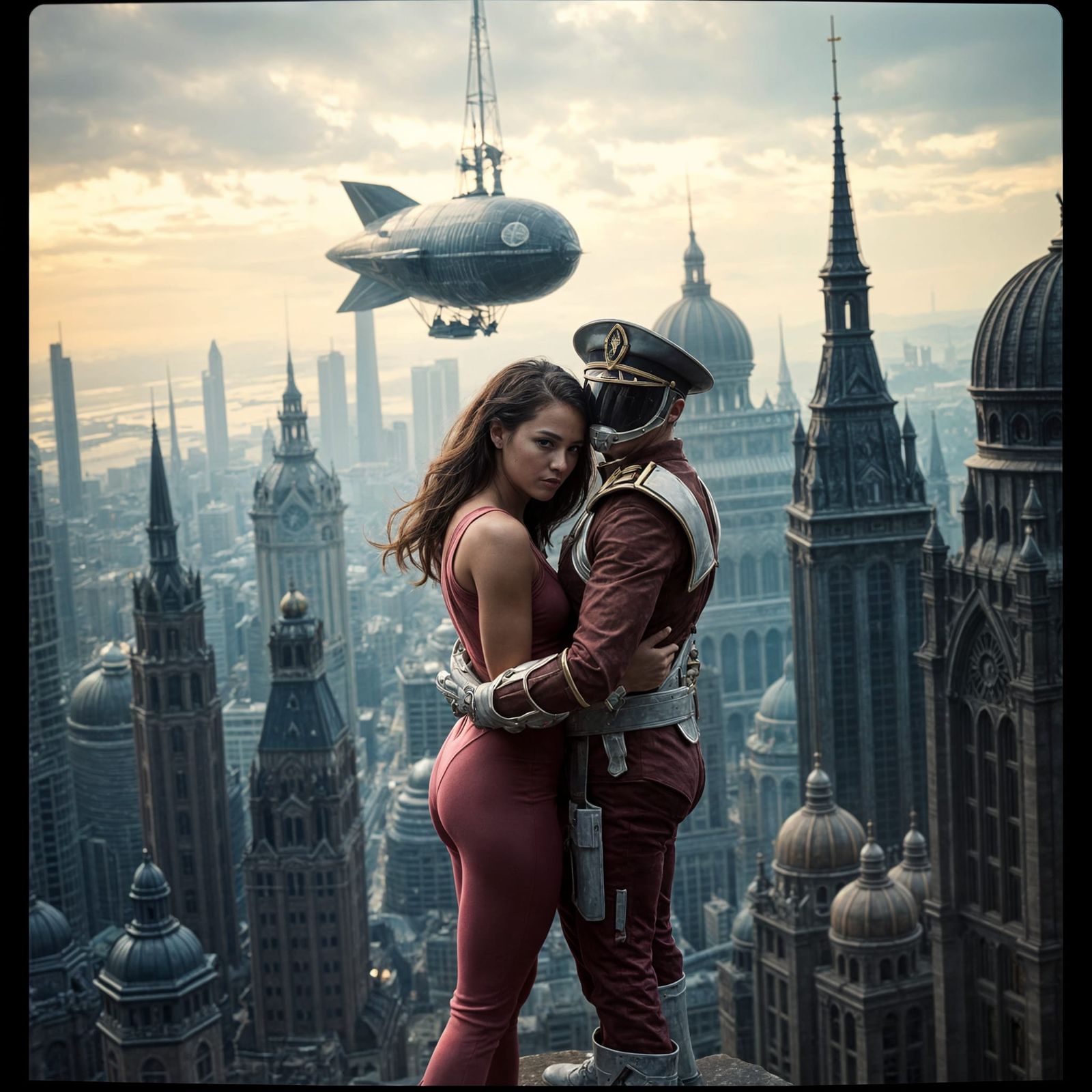 Obsidian City in a Dramatic Cinematic Style