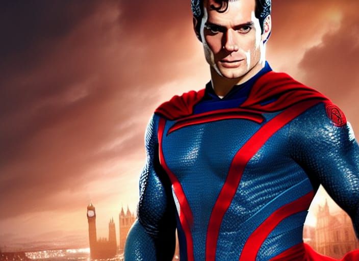 Captain Britain Superhero Digital Painting