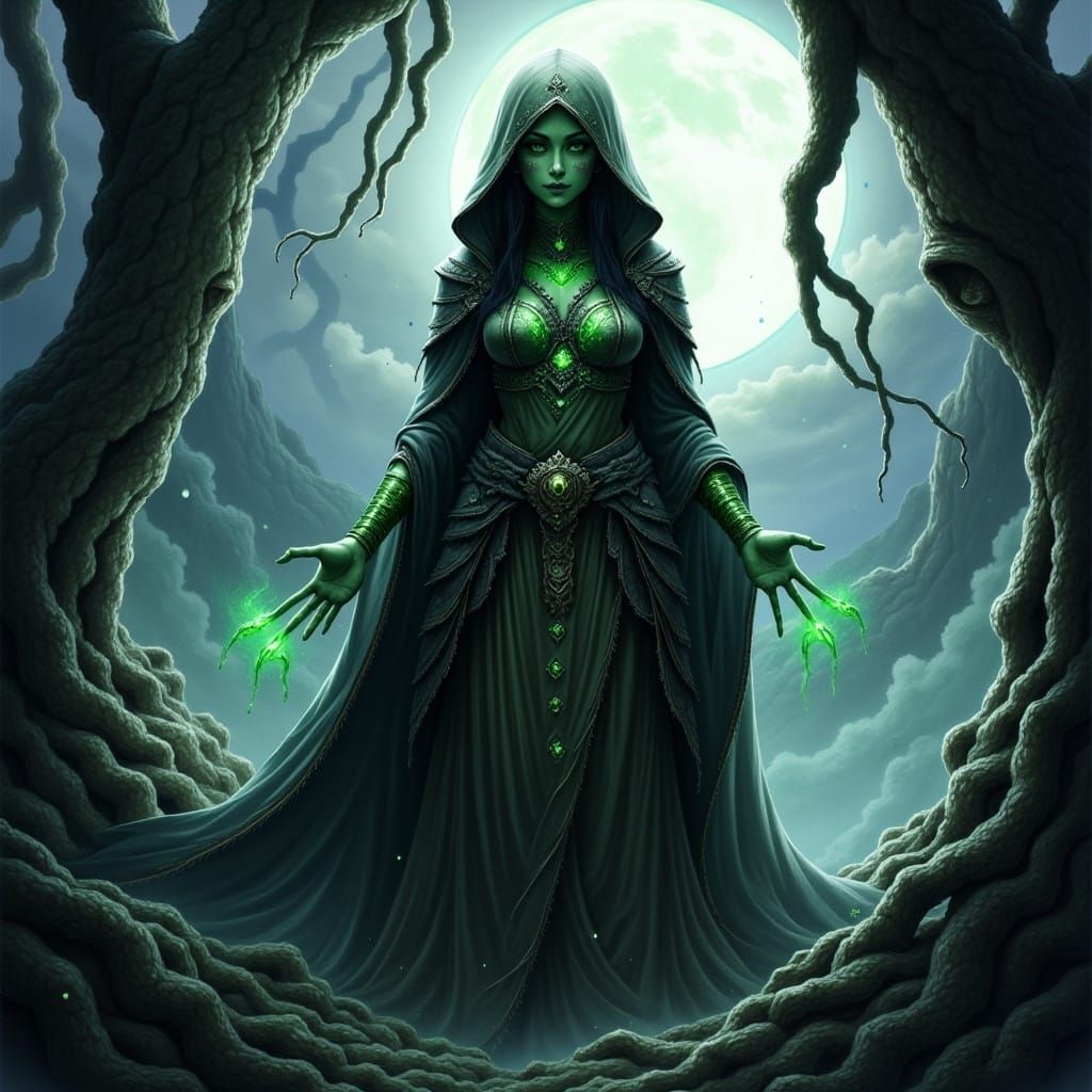 Ethereal Shaman Priestess in Dreamlike Fantasy Style