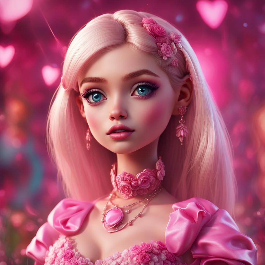 Boy Dressed as Barbie: Detailed Fantasy Art