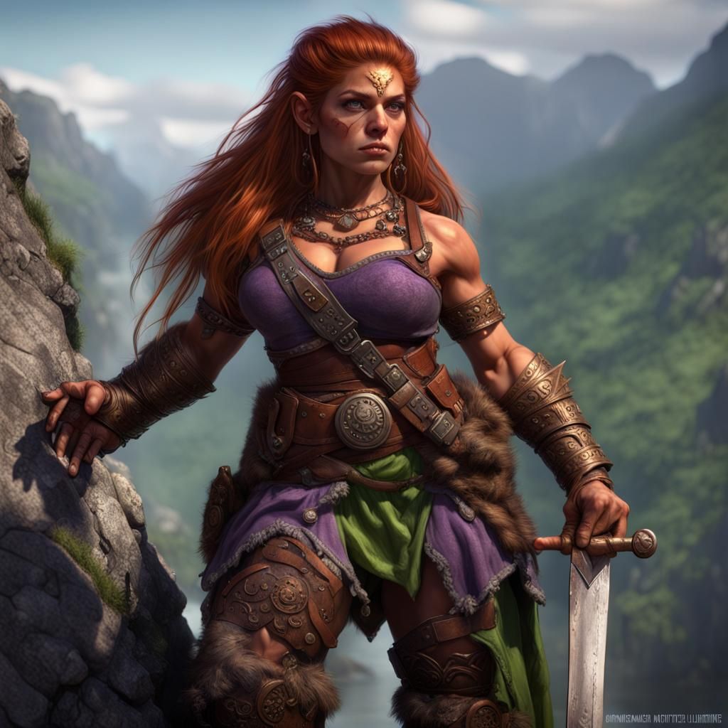 Detailed Dwarf Barbarian Concept Art in 8K Resolution