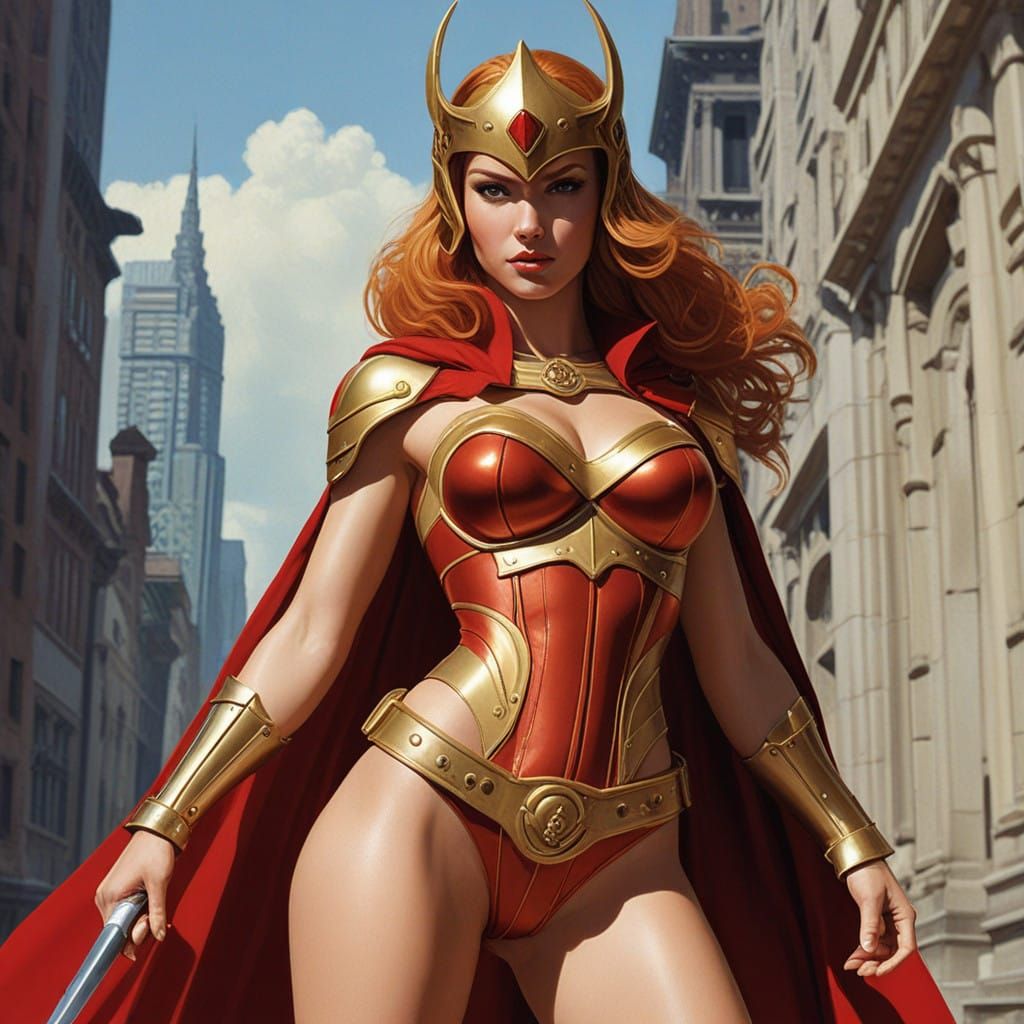 Teela, Warrior Princess, in Heroic Comic Book Style