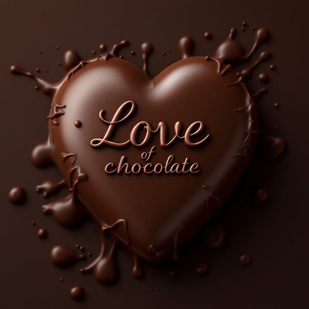 Hyper-Realistic Melting Chocolate Sculpture in Dark Brown an...