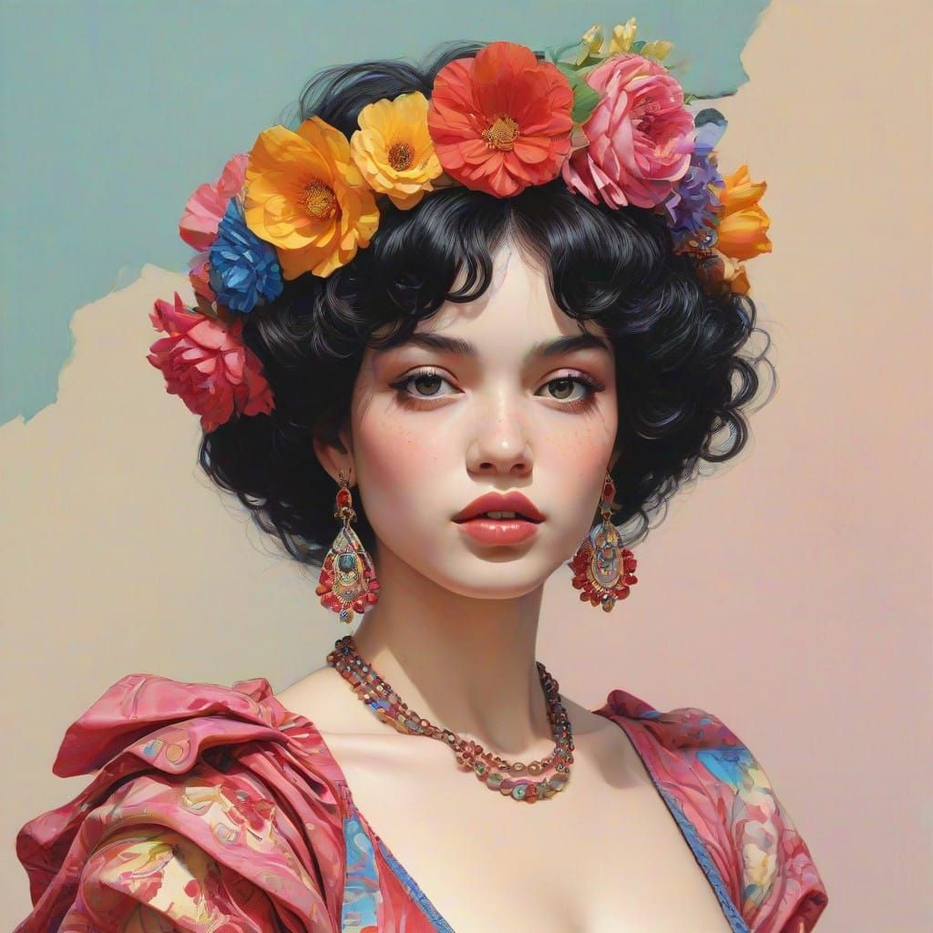 Goddess of Love in Vibrant Watercolour