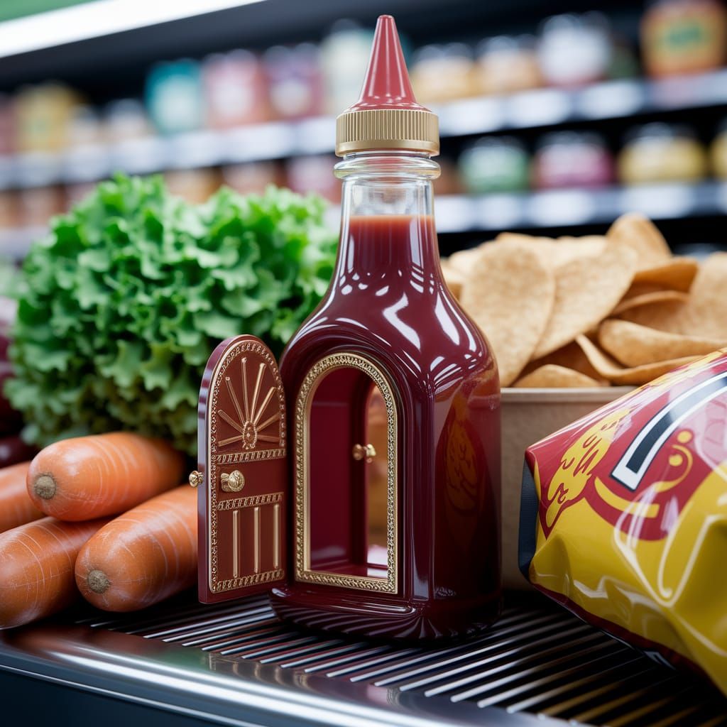 Magical Fairy Door in Ketchup Bottle Portrait