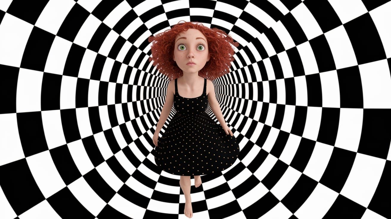 Woman in Polka Dot Vortex of Wonder