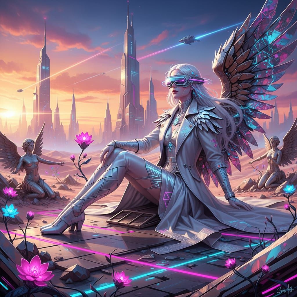 Cyberpunk Desert Wanderer in Goggles