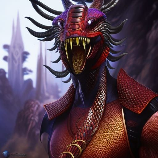 Detailed Naga Hybrid with Cobra Features