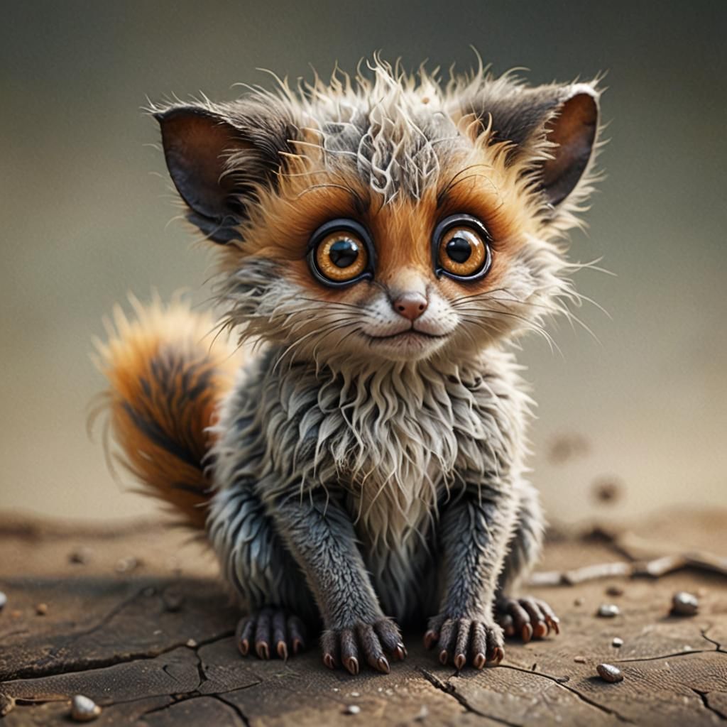 Adorable Hybrid Creature with Pleading Eyes