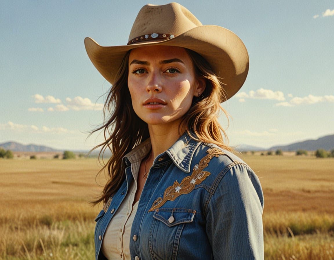 Goddess of the Golden Plains in Western Art Style