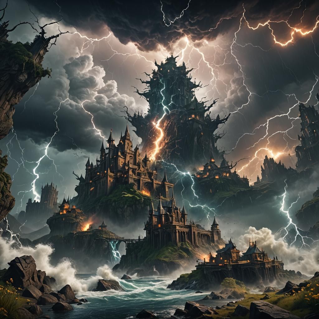 Fantastical Storm in Detailed Matte Painting