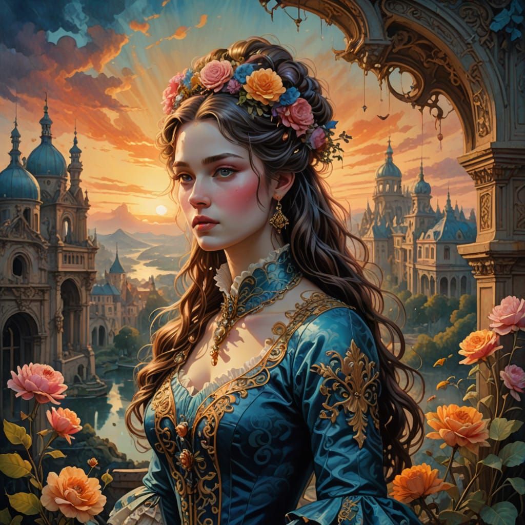 insanely detailed stylized watercolor art, maximalist, Simon...