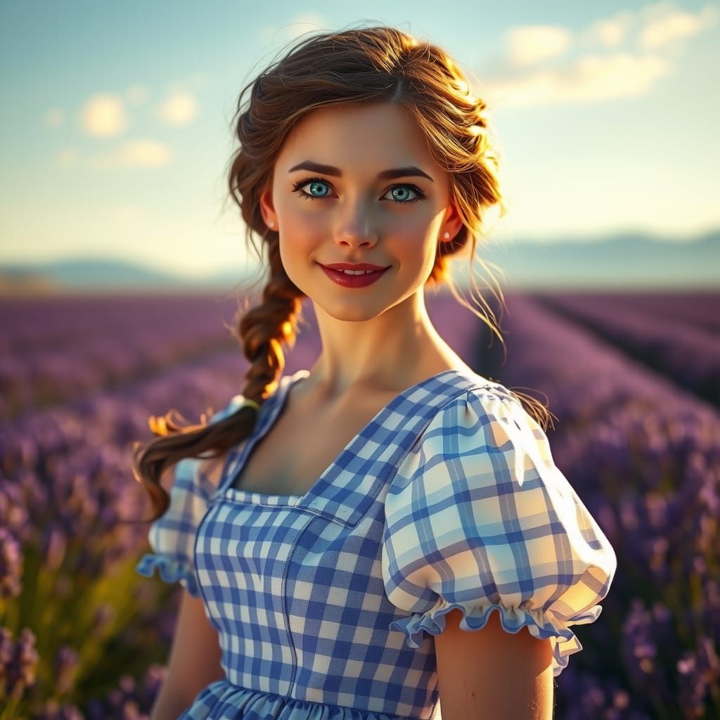Dorothy in Lavender Fields: Hyperdetailed Portrait