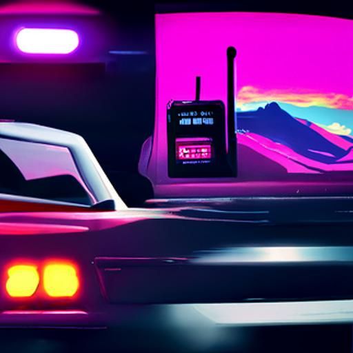 Synthwave Neon Cityscape at Night