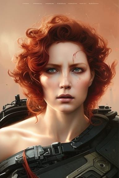 Red-Headed Goddess Digital Art Masterpiece