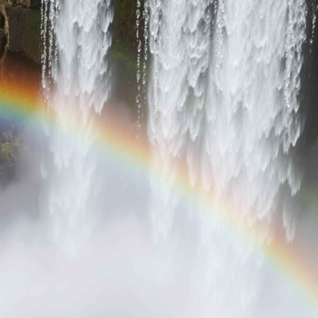 Vibrant Waterfall in a Rainbow of Colors