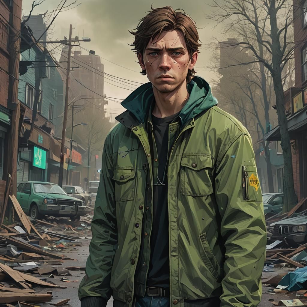 Teen Survivor Concept Art in Dark Fantasy Style