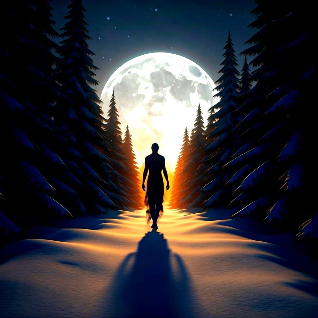 Ethereal Wraith in Winter Forest