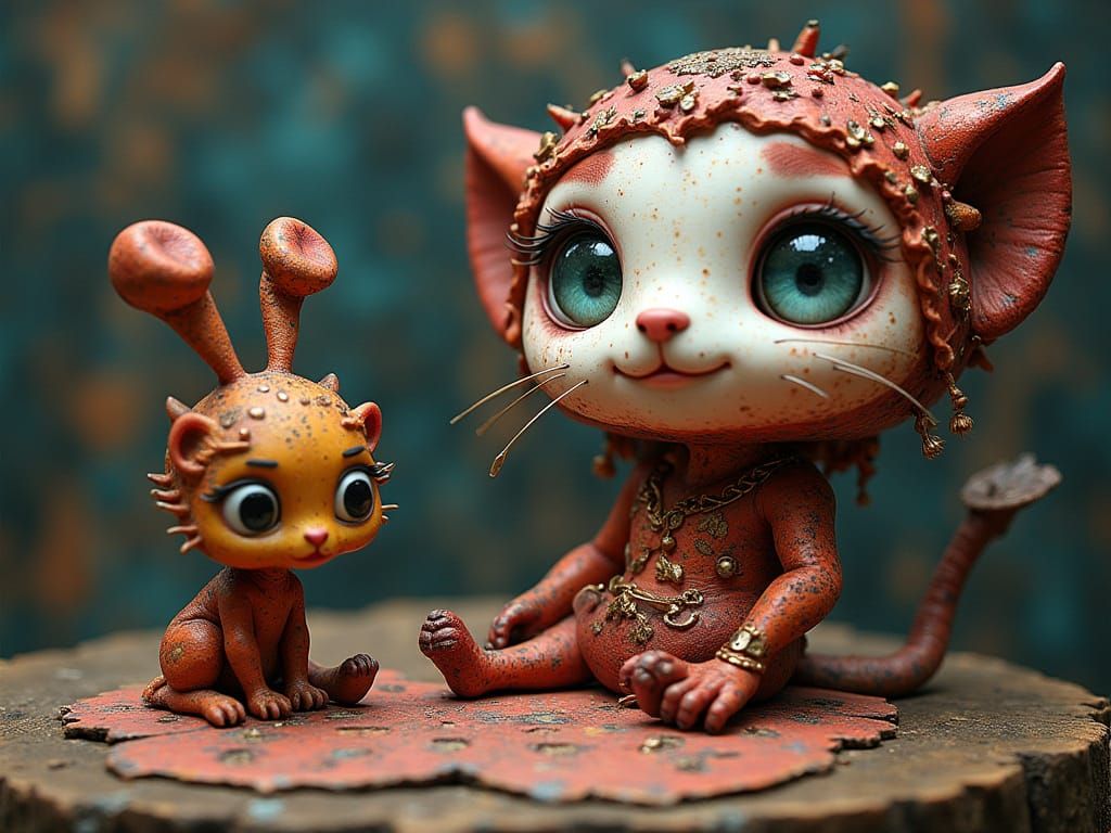 "Make Me Something Beautiful" the Tiny 3D Doodlecrafted Being Demanded, Amidst Pyrographically Whittled Thingamies and P...