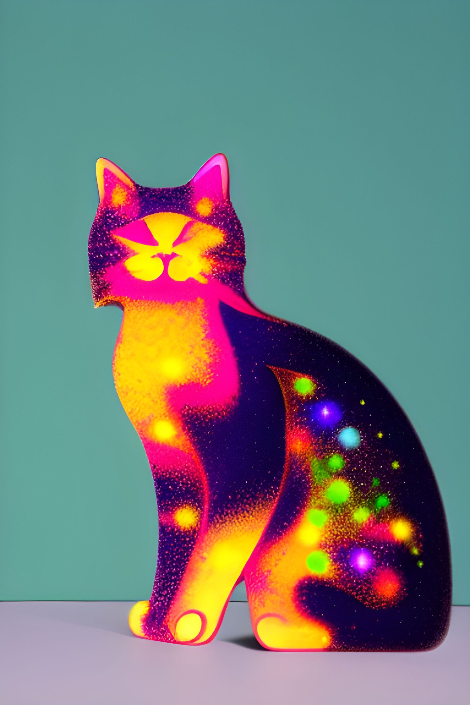 Chromatic Cat with Molten Glass Effect
