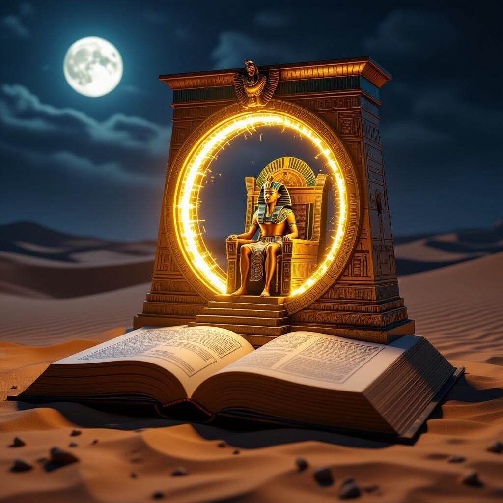 Egyptian Time Portal Diorama in Steampunk Style