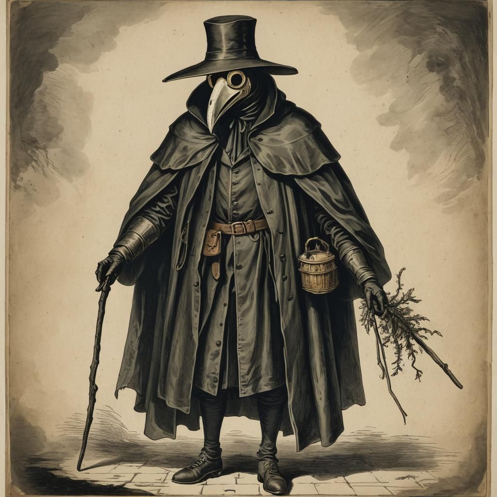 Plague Doctor in Dark Fantasy Style by Rutkowski