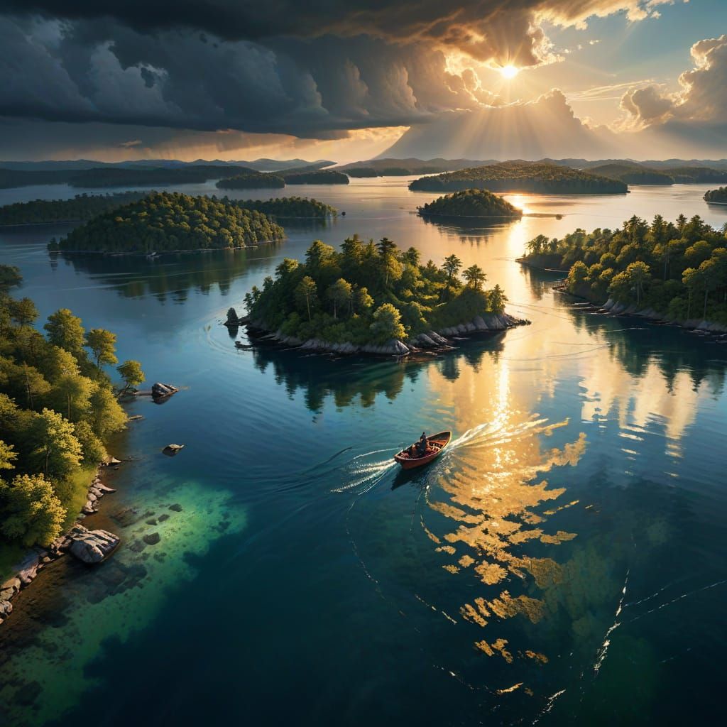 Majestic 1000 Islands Landscape at Golden Hour