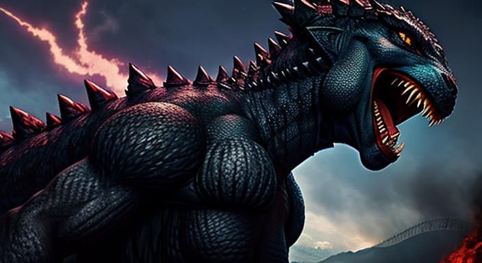 Anthro Female Godzilla Illustration
