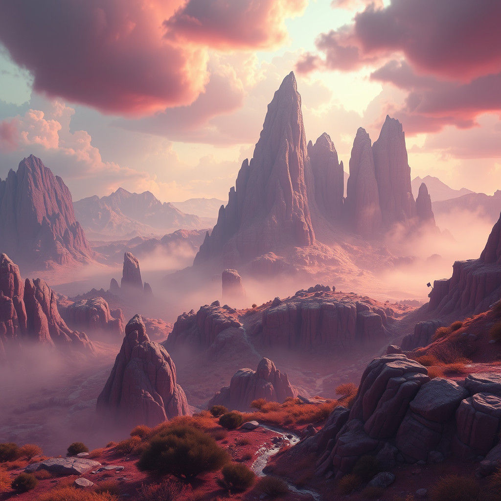 Enchanted Realm: Dreamlike Landscape in 8k Resolution