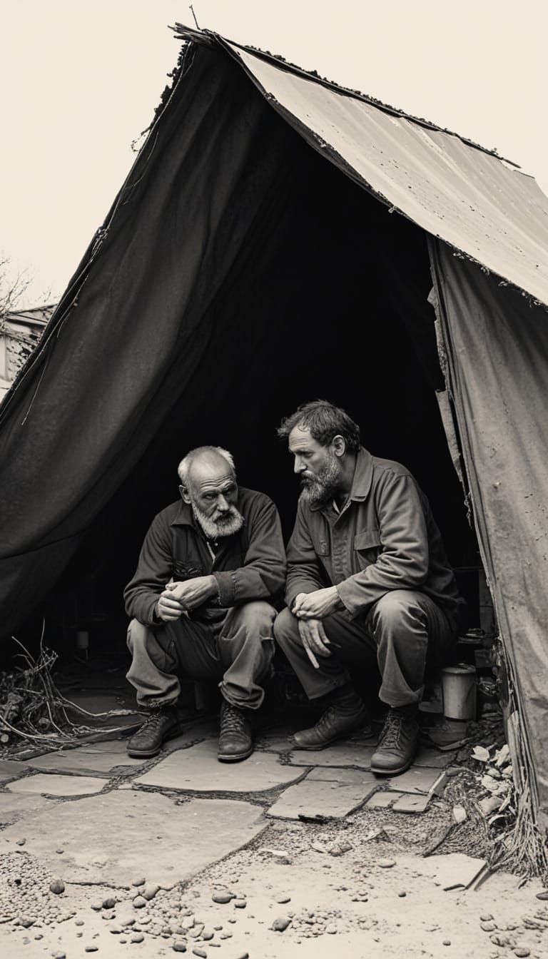 Surreal Portrait in Triadic Colors as Majolica Oil Painting