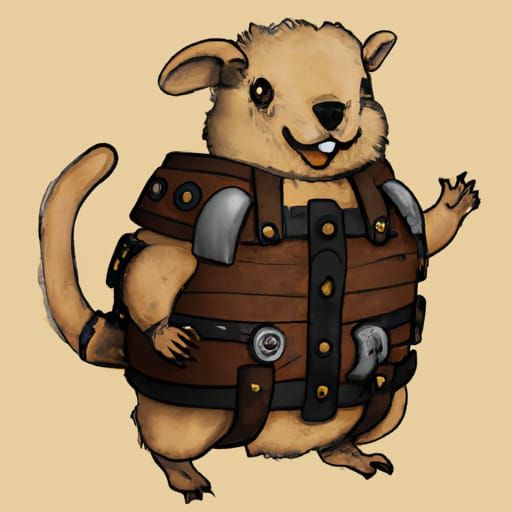 Armored Wombat Ready for Steampunk Battle