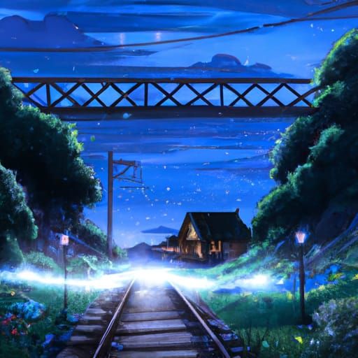 Magical Night Scene in Studio Ghibli Style