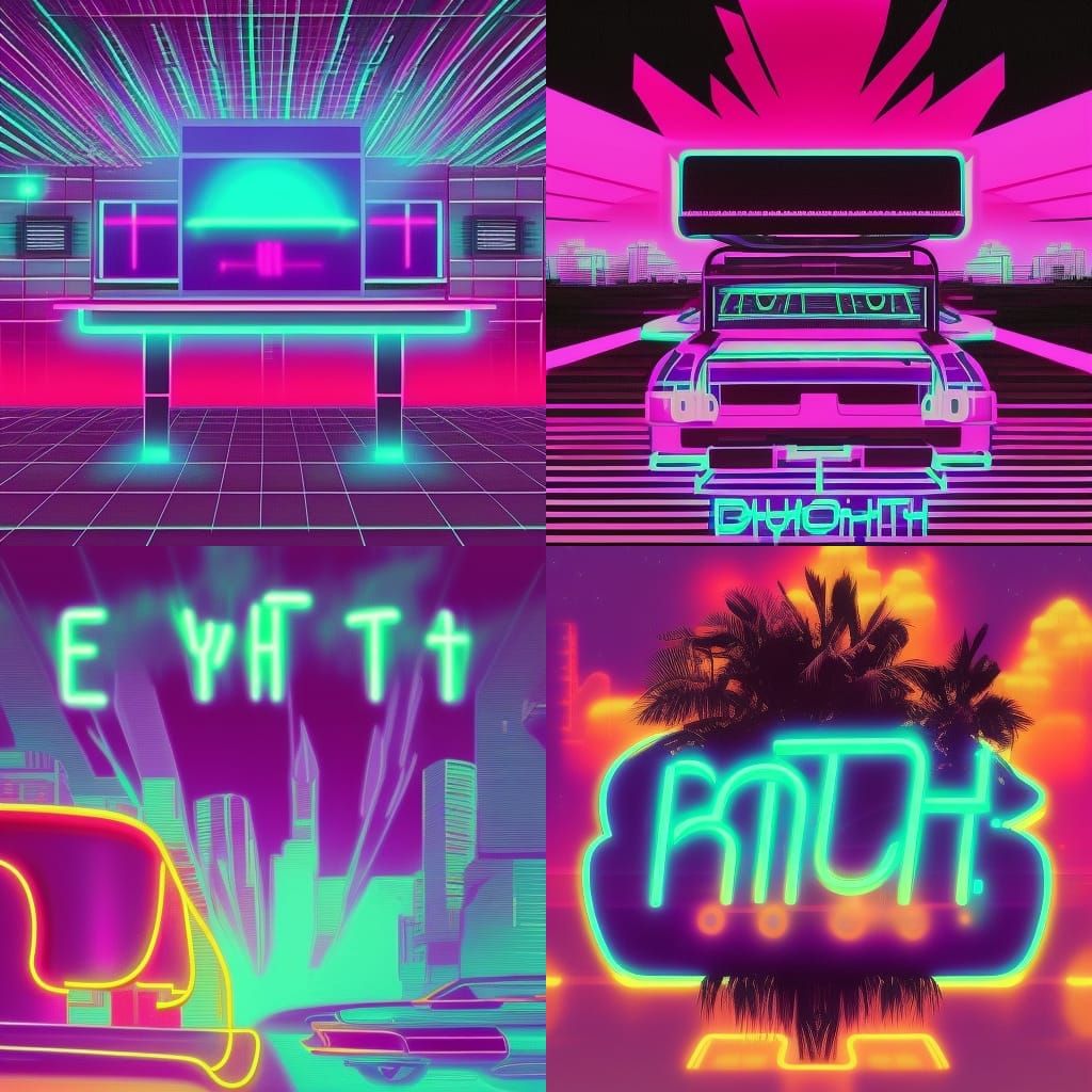 Ethereal Synthwave Neon Retro Art