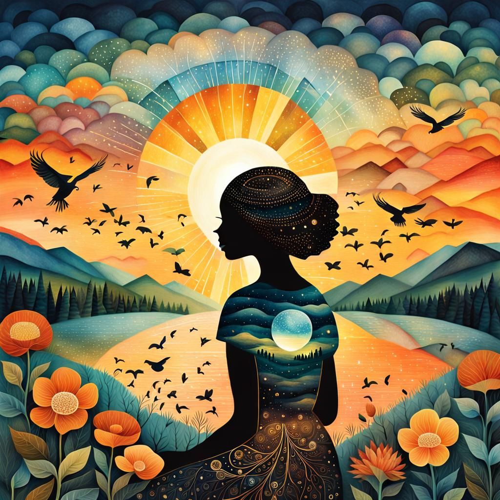 Inspirational 8K Digital Collage for Self-Improvement