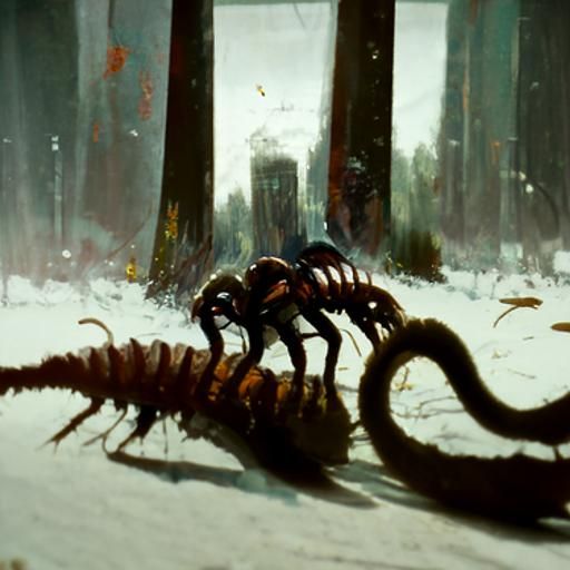 Detailed Centipede Illustration in Fantasy Style