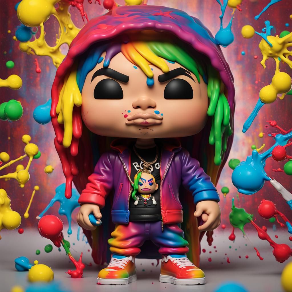 Hyperrealistic 6ix9ine Funko Pop Street Art