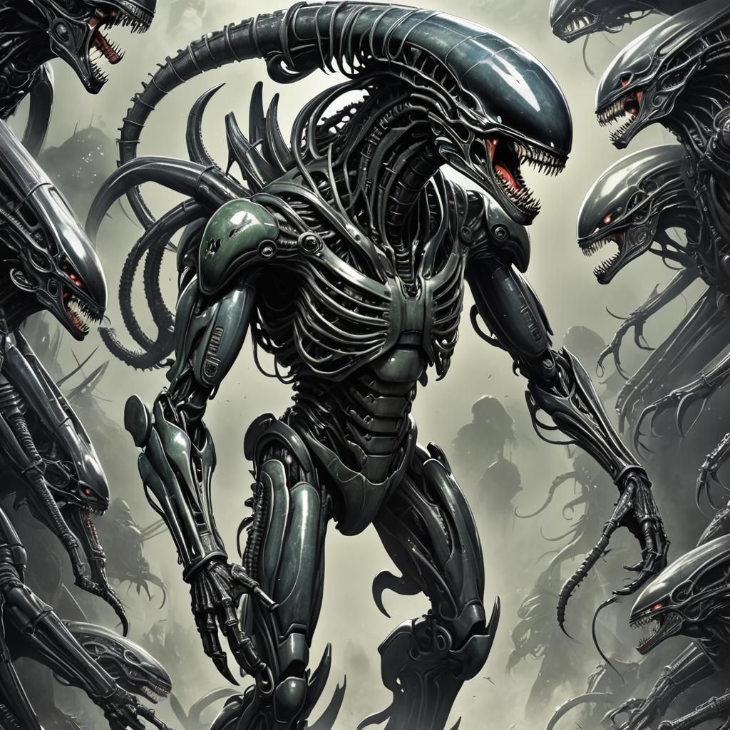 Xenomorph Alien in Anime Style