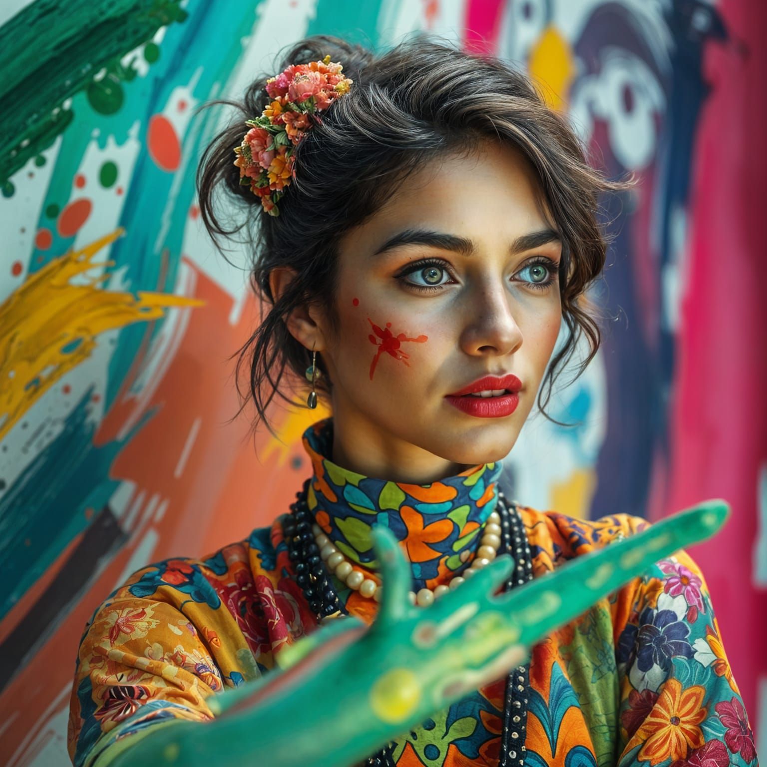 Woman Watching Paint Dry in Dreamlike Slow Motion